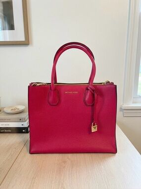 Michael Kors Ultra Pink Leather Satchel with Gold Hardware - NWT